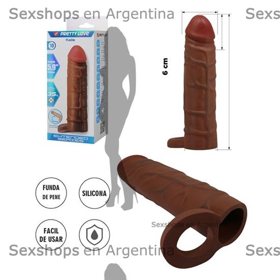 Funda de Pene Texturizada en TPR con Aro Escrotal de Estimulación